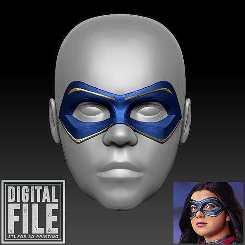 Ms Marvel - Kamala Khan Mask - Fan Made - STL 3D Model 3D print model