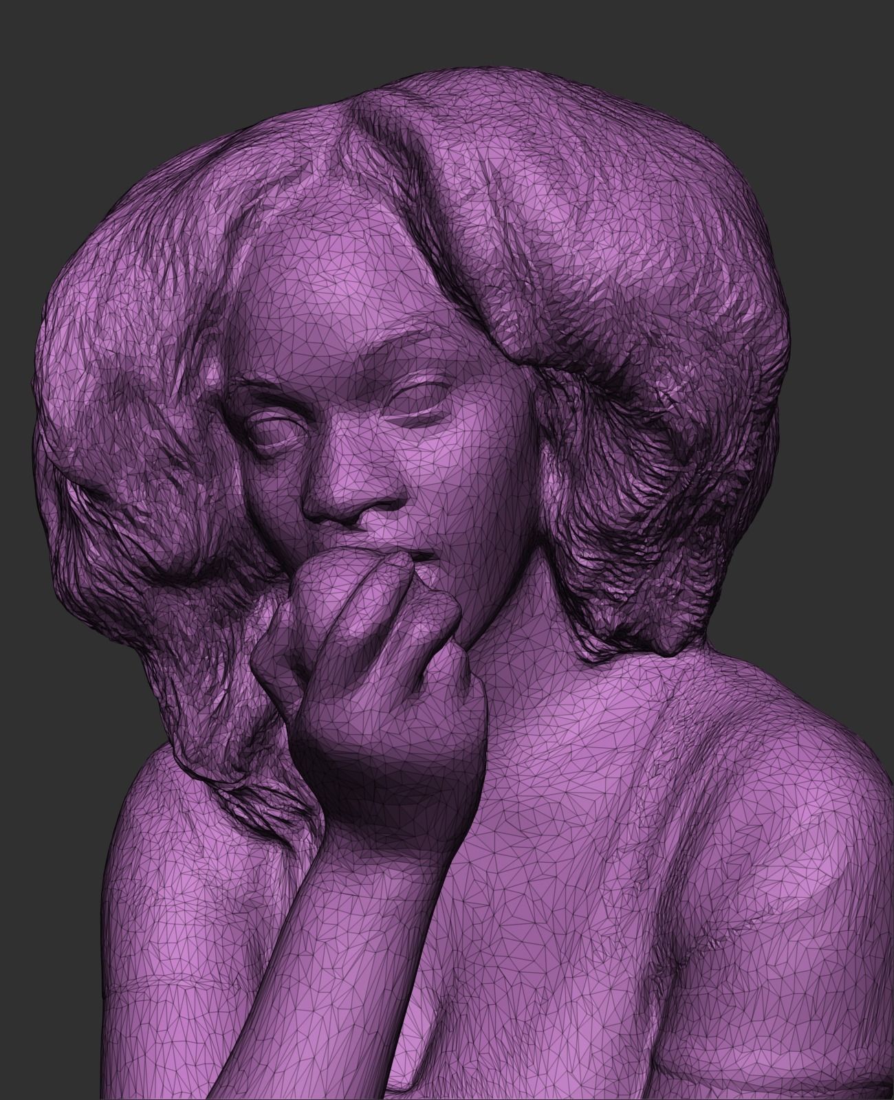 Young woman with apple 338 Low-poly 3D model_8