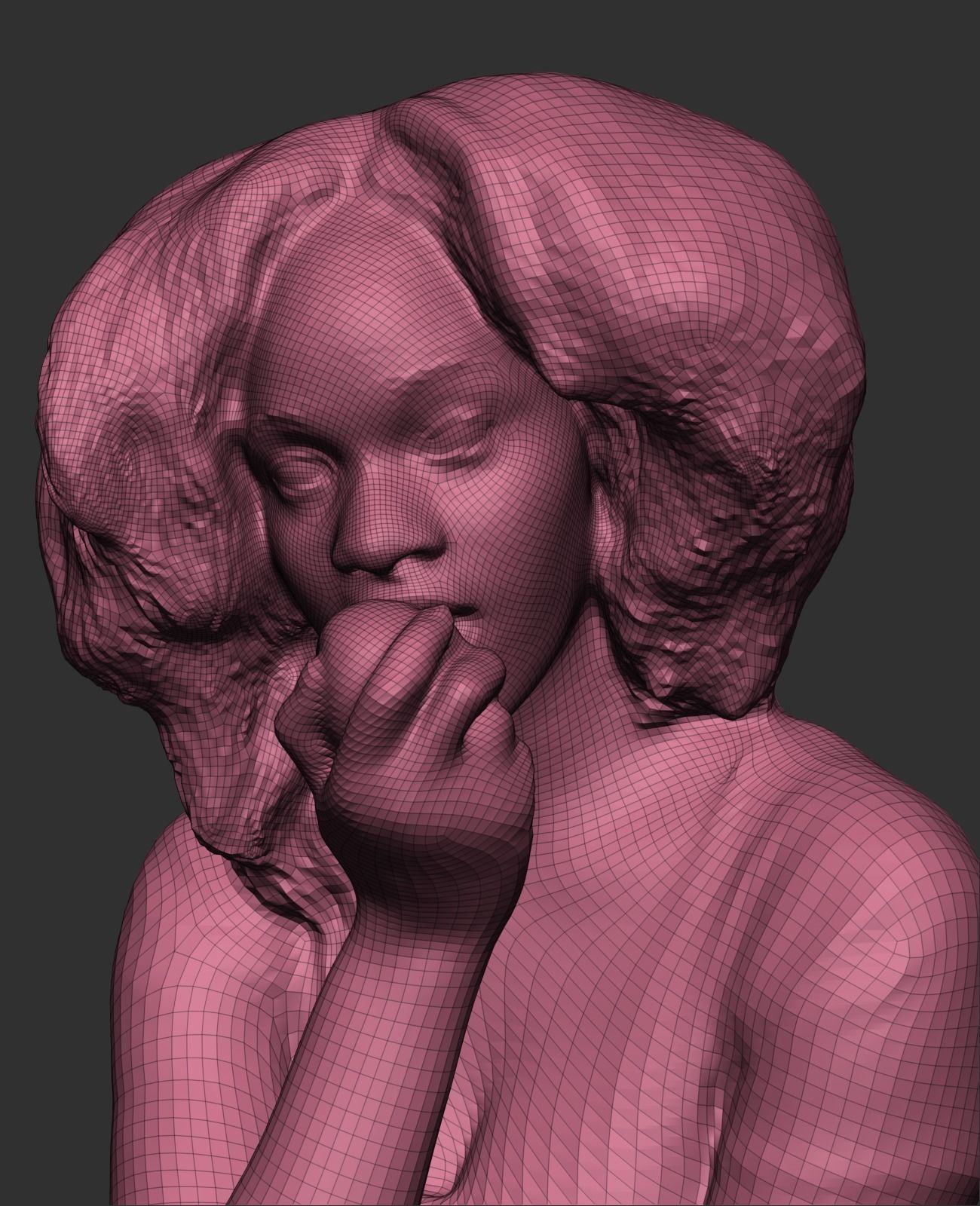 Young woman with apple 338 Low-poly 3D model_6