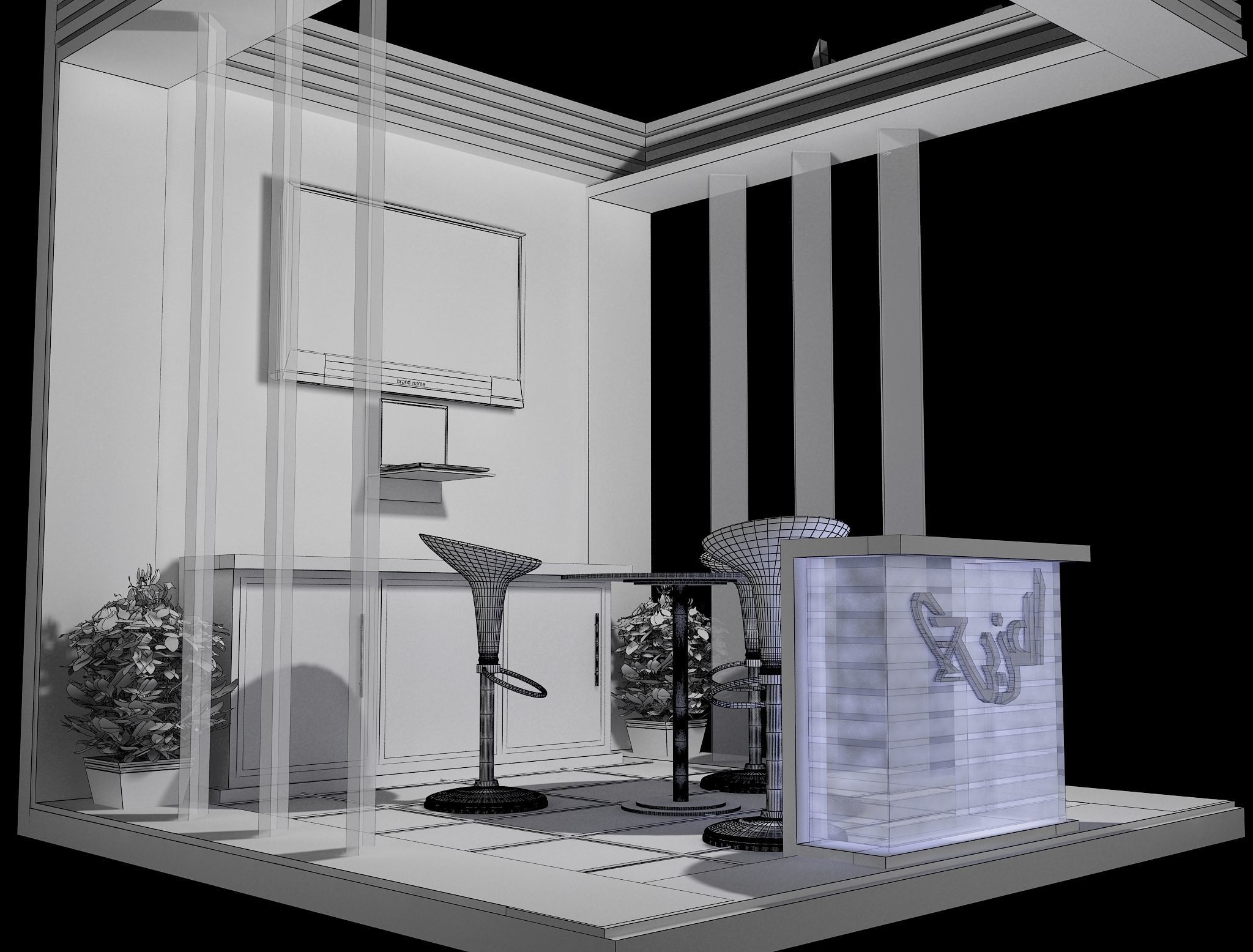 Booth Exhibition Stand a447 3D model_7