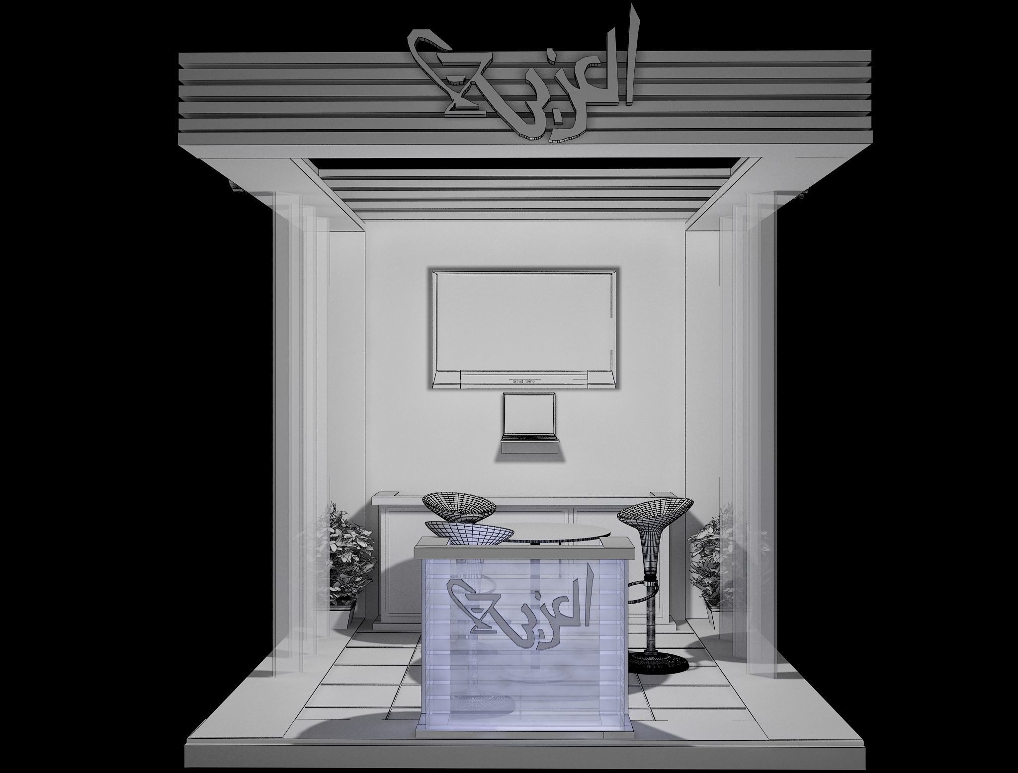 Booth Exhibition Stand a447 3D model_5