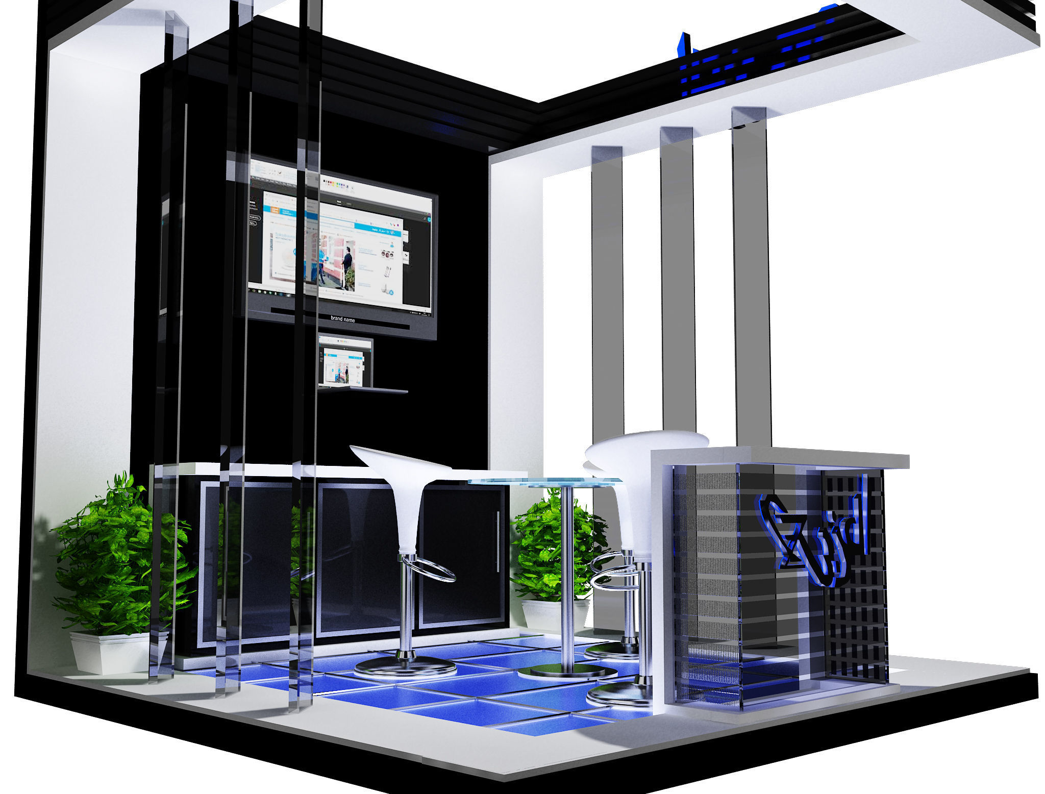Booth Exhibition Stand a447 3D model_4