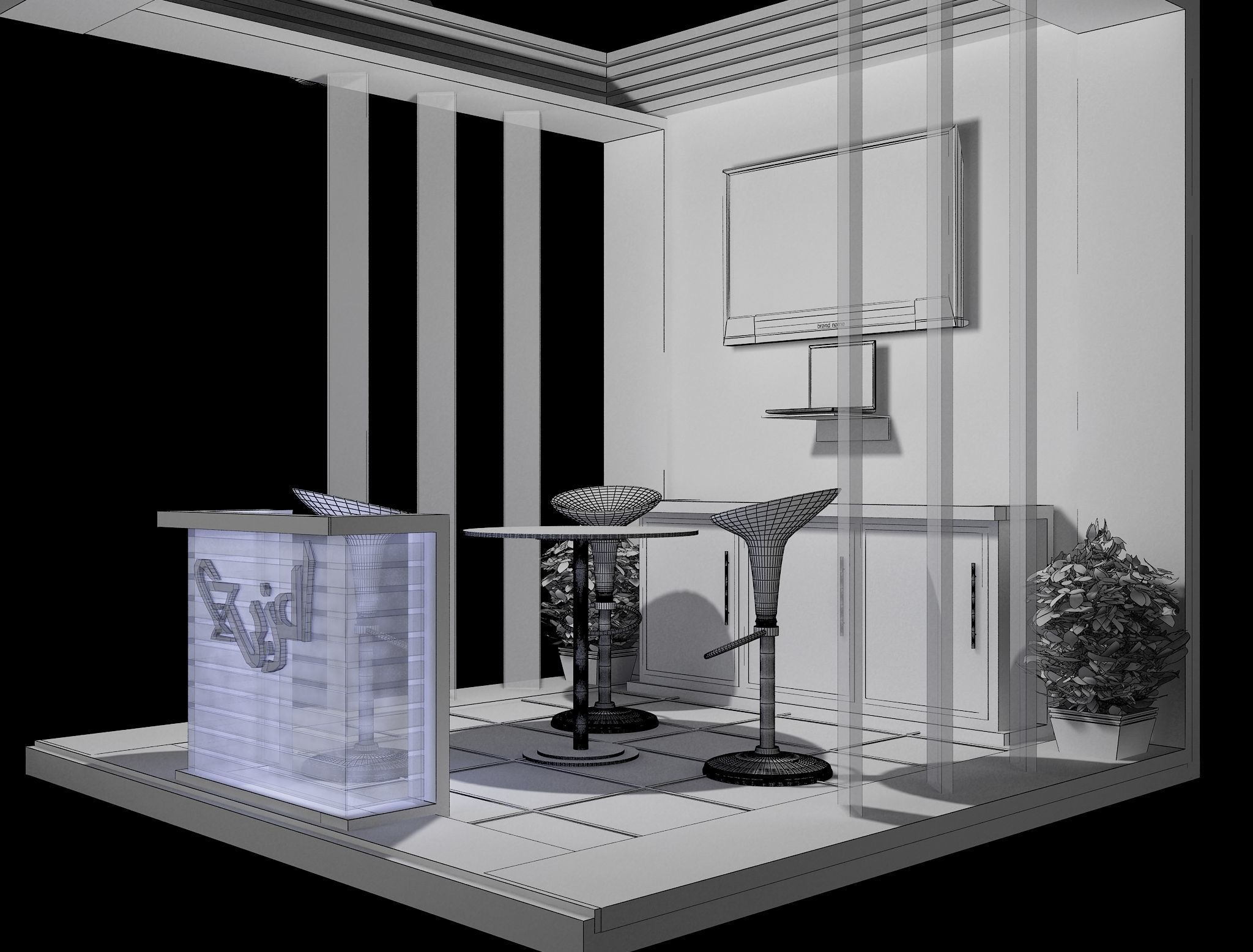 Booth Exhibition Stand a447 3D model_9