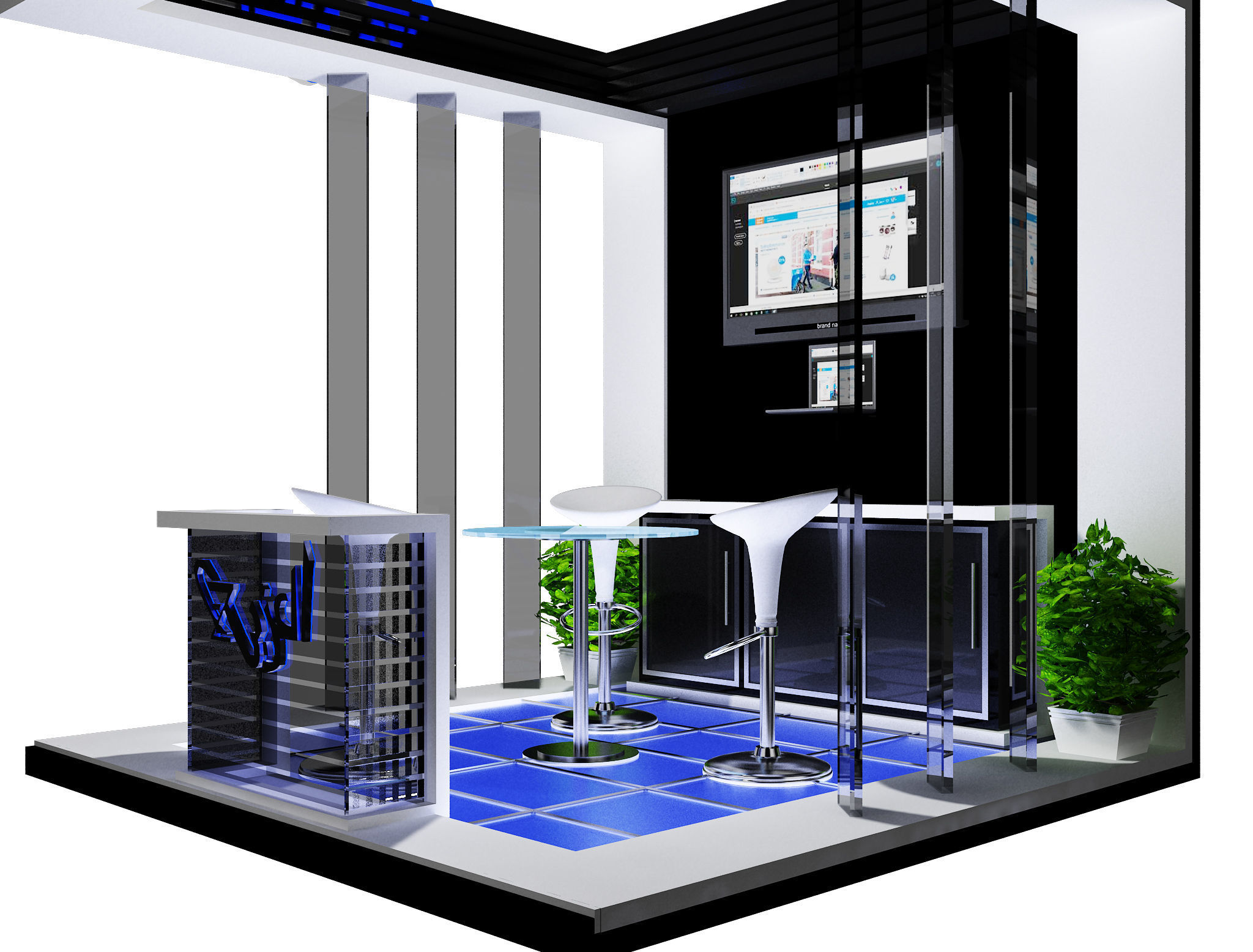 Booth Exhibition Stand a447 3D model_2