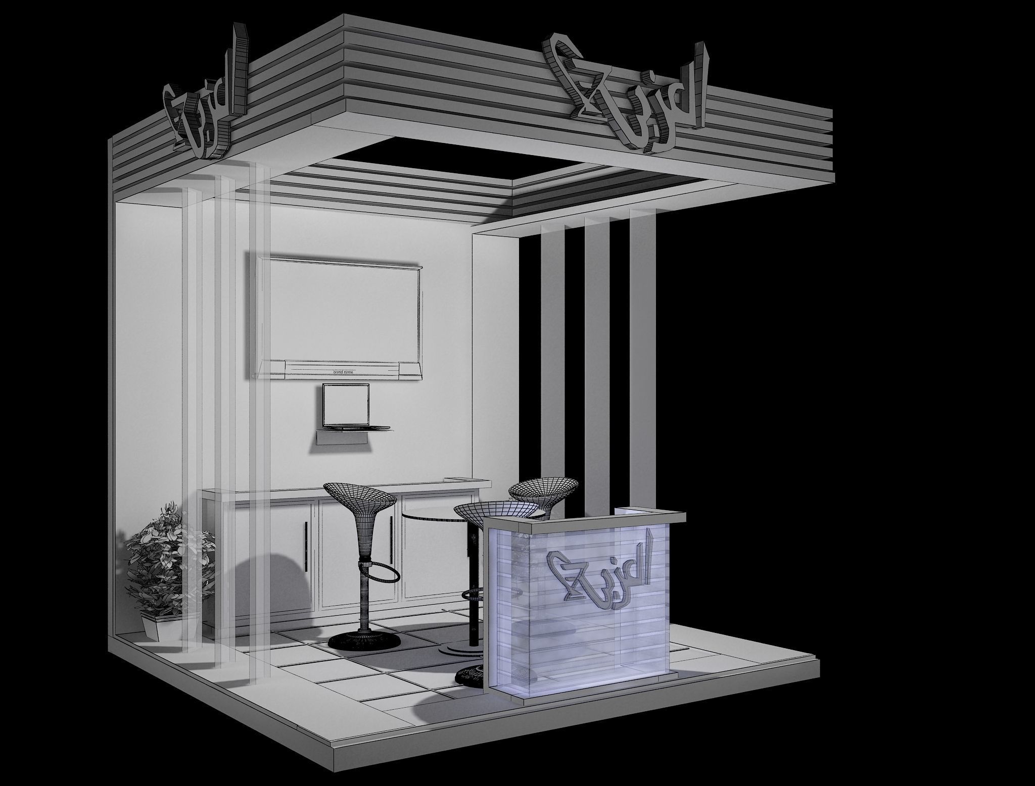 Booth Exhibition Stand a447 3D model_6