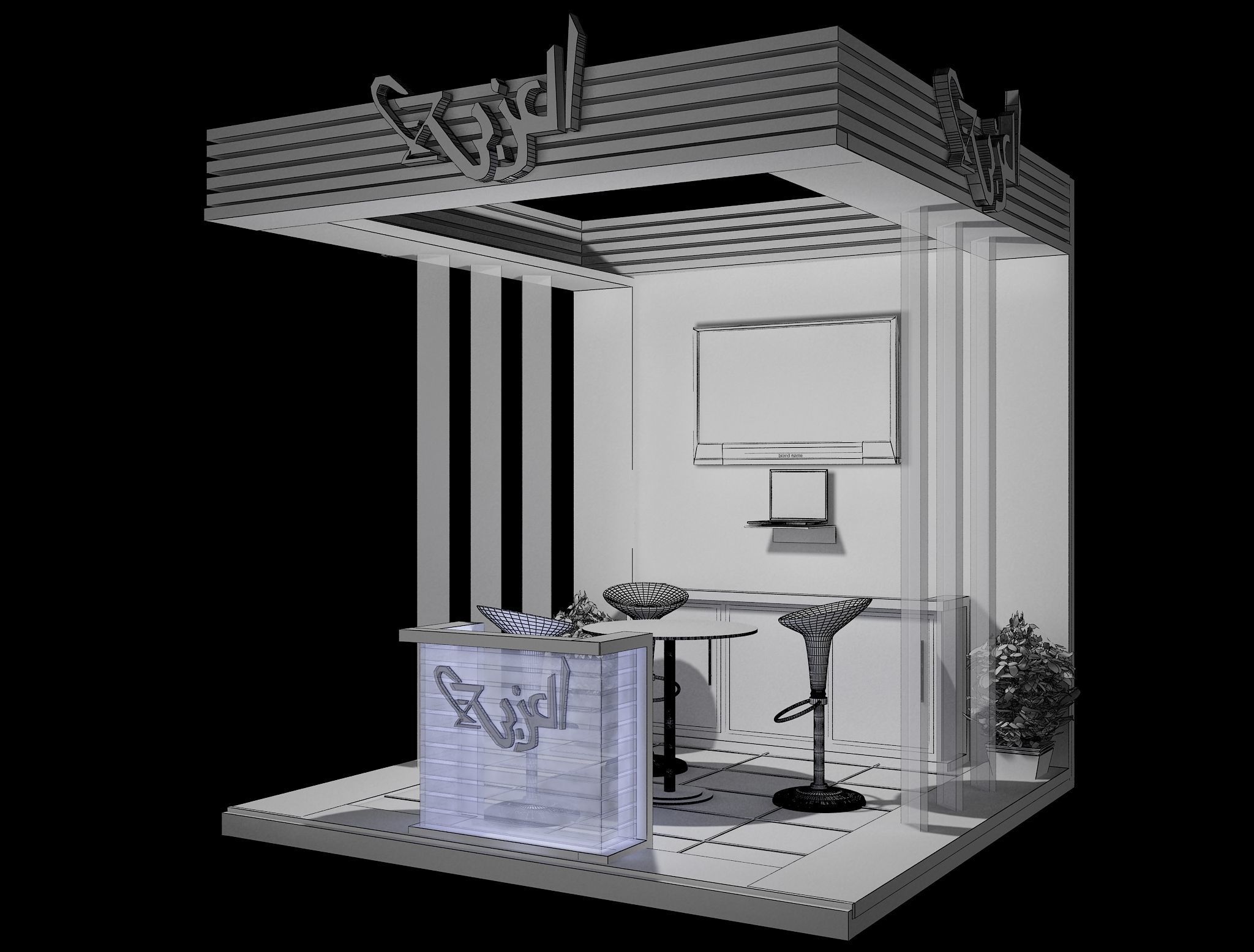 Booth Exhibition Stand a447 3D model_8