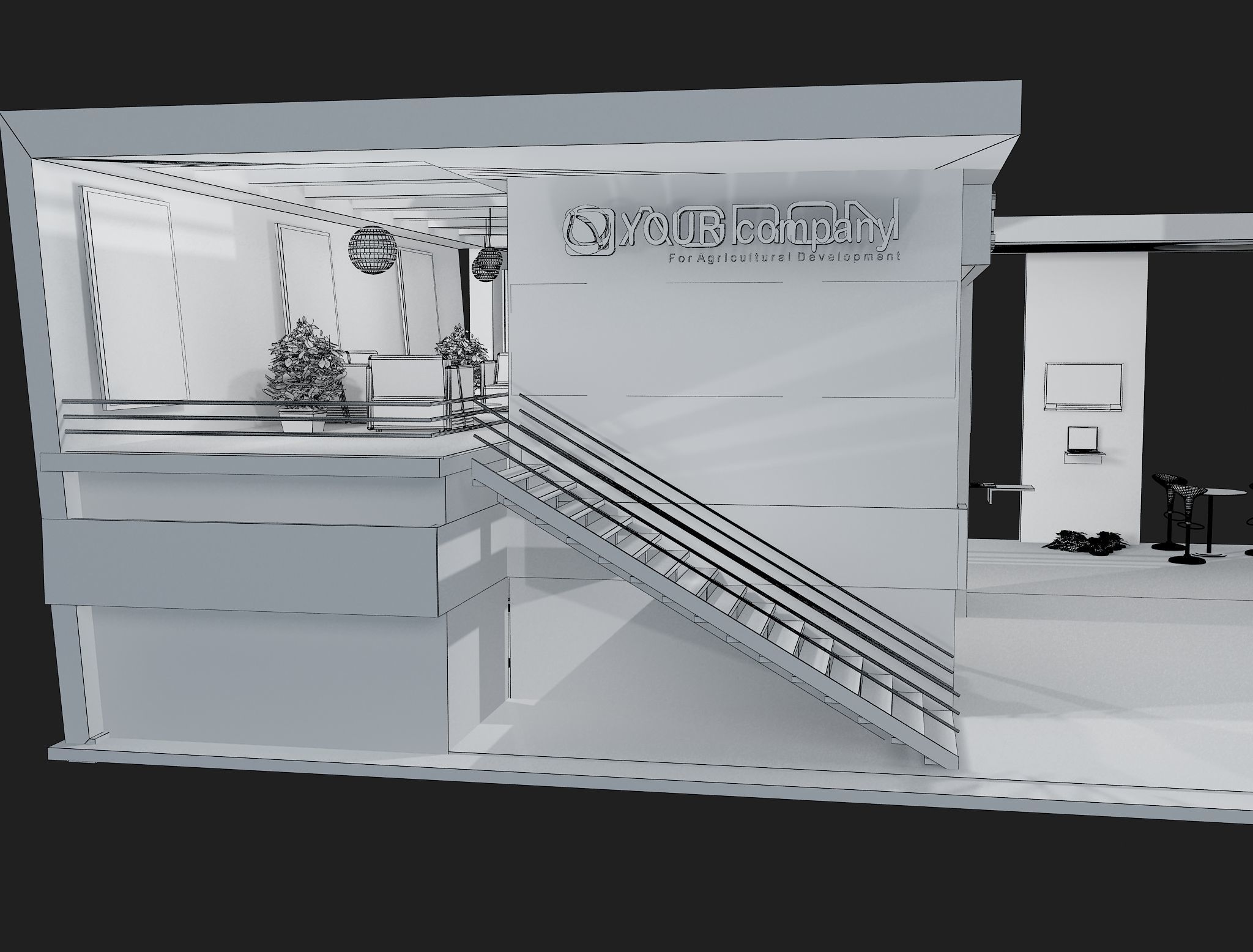 Booth Exhibition Stand a448a 3D model_13