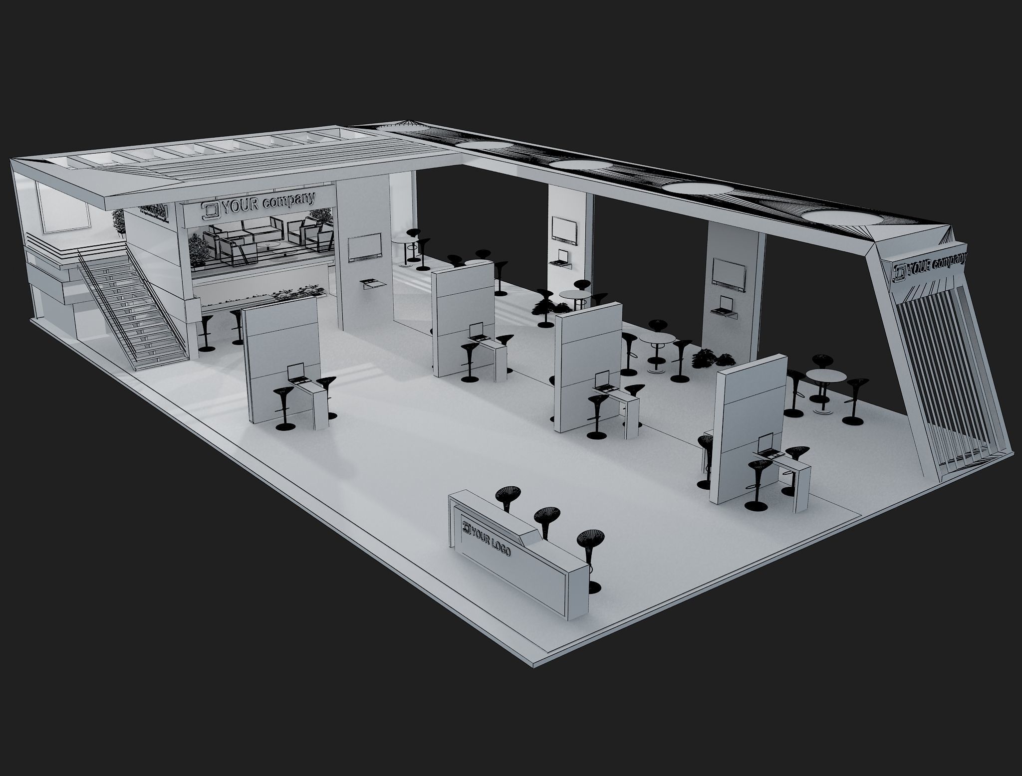 Booth Exhibition Stand a448a 3D model_9