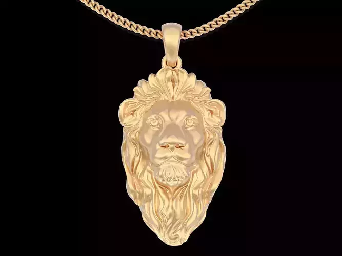 Lion pendant gold  printable jewelry 3D model