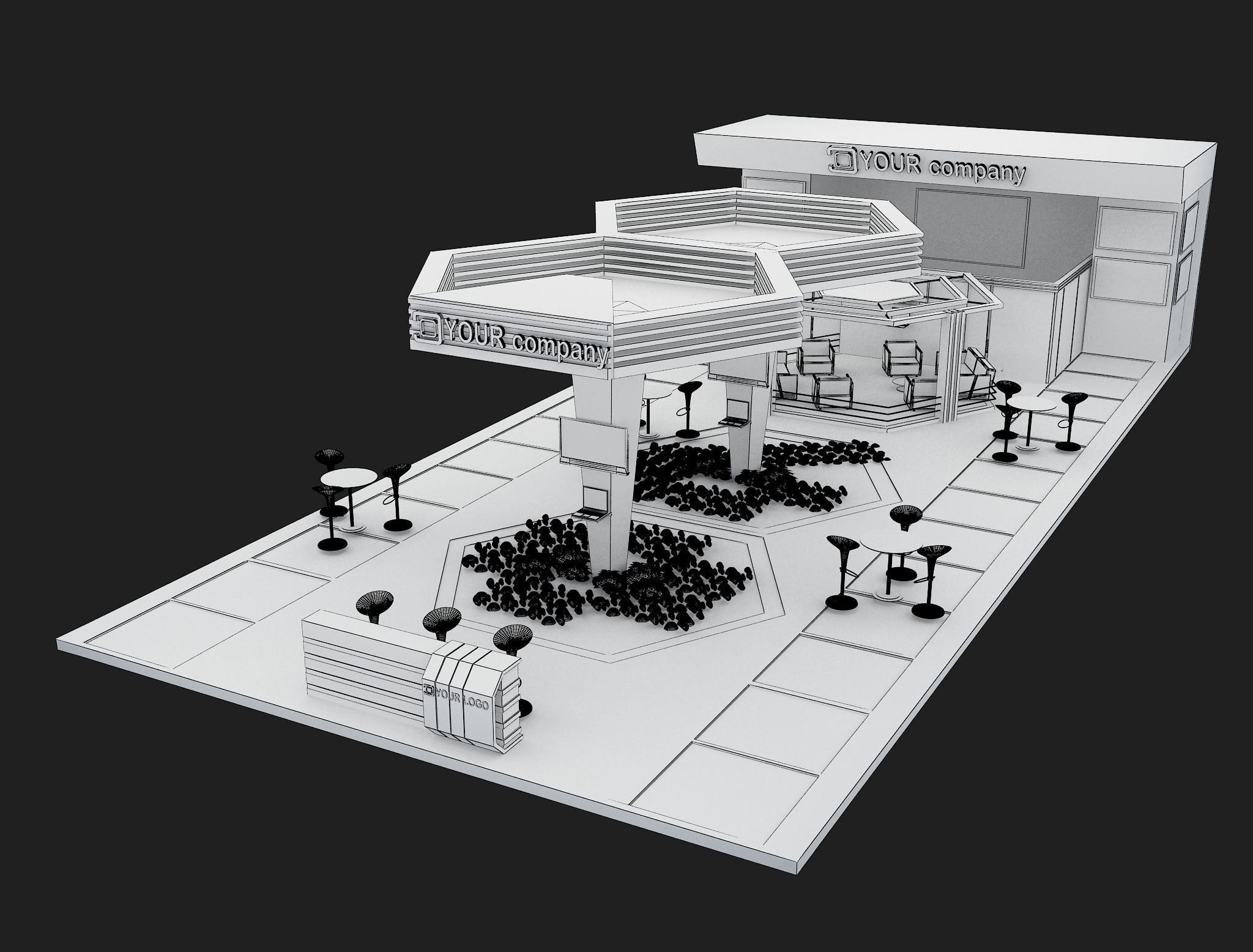 Booth Exhibition Stand a449a  3D model_3