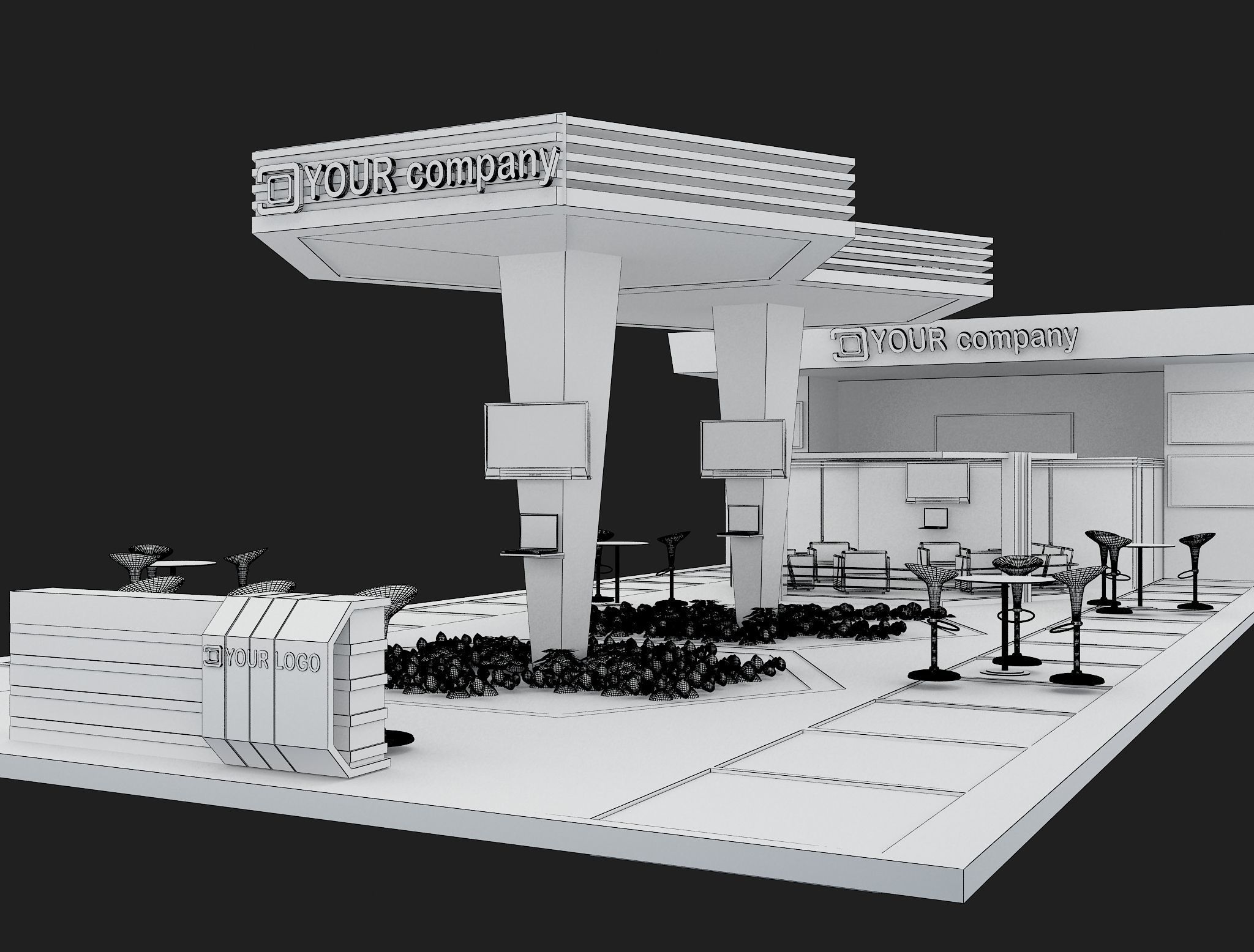 Booth Exhibition Stand a449a  3D model_12