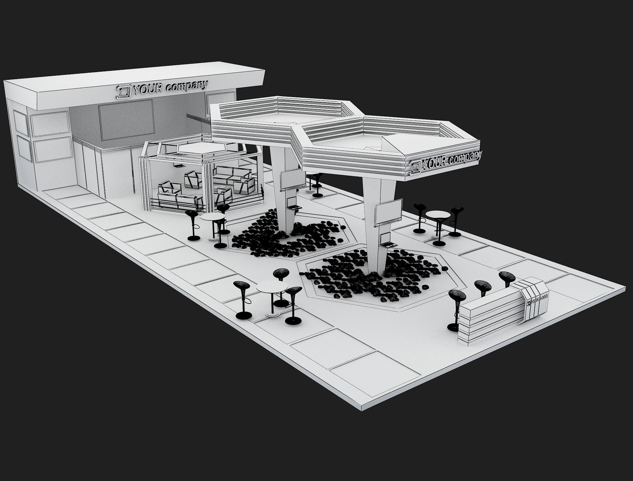 Booth Exhibition Stand a449a  3D model_1
