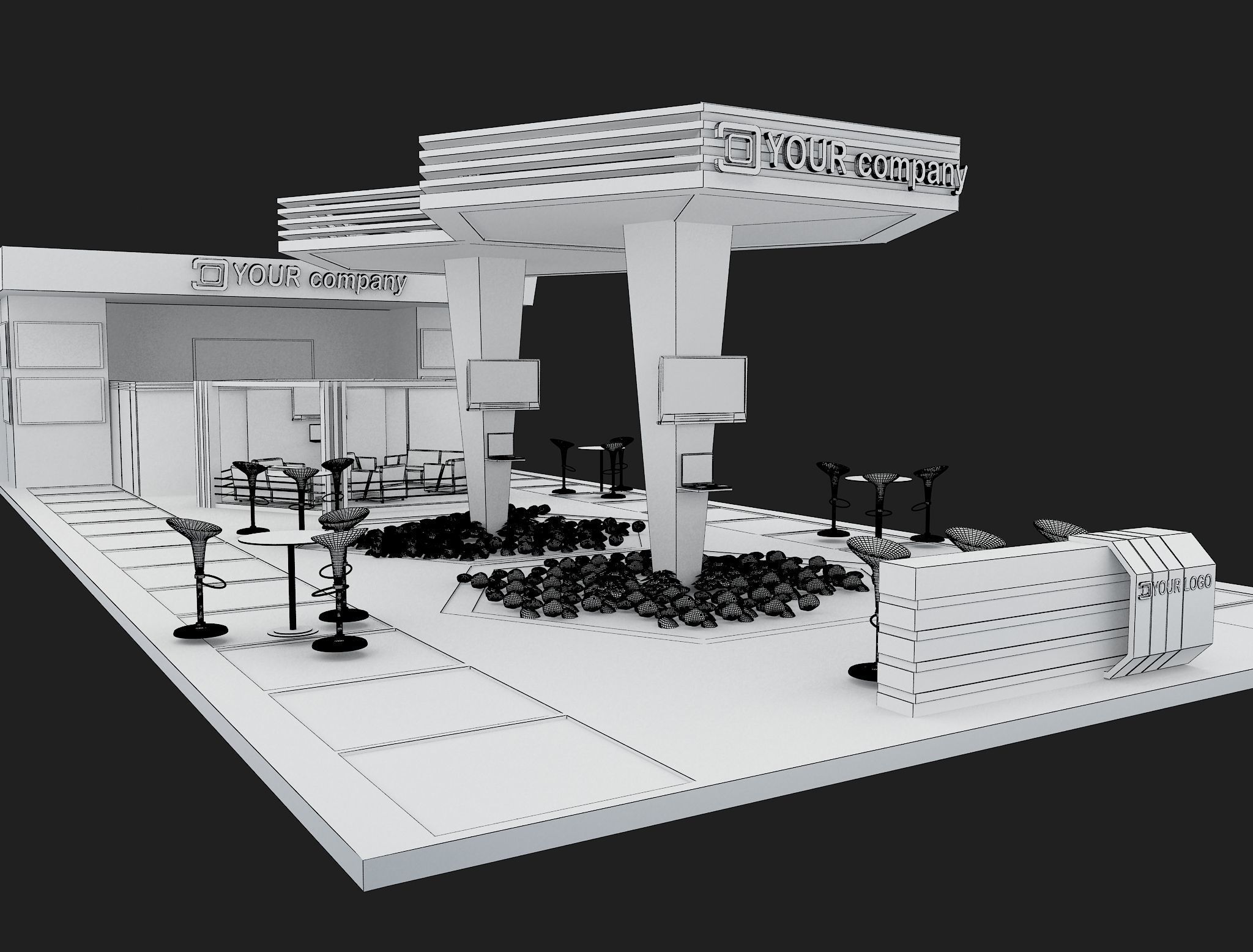 Booth Exhibition Stand a449a  3D model_5