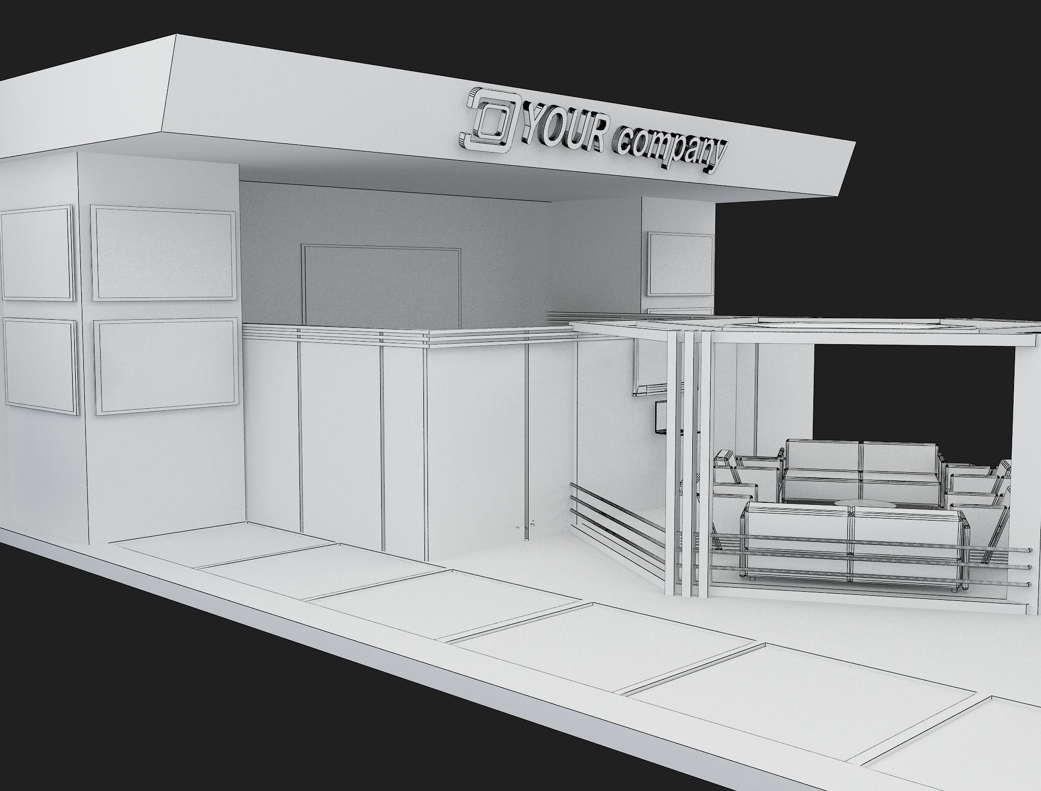 Booth Exhibition Stand a449a  3D model_7