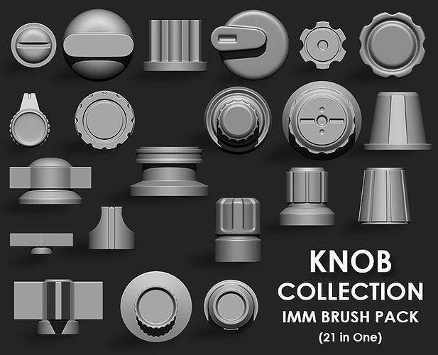 Knob Collection IMM Brush Pack 21 in One 3D model