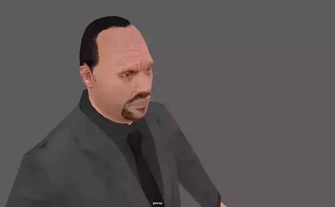 Business man in a black Suit west coat Low-poly 3D model