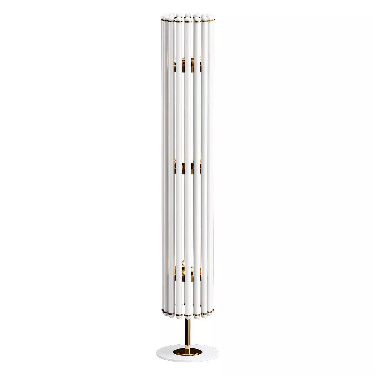 cooper floor lamp with brass rods 3D model_0