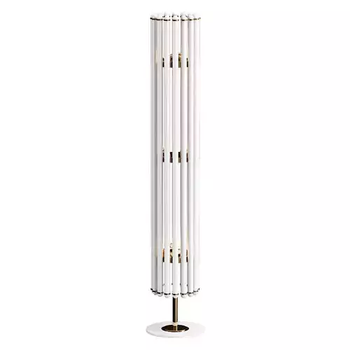 cooper floor lamp with brass rods