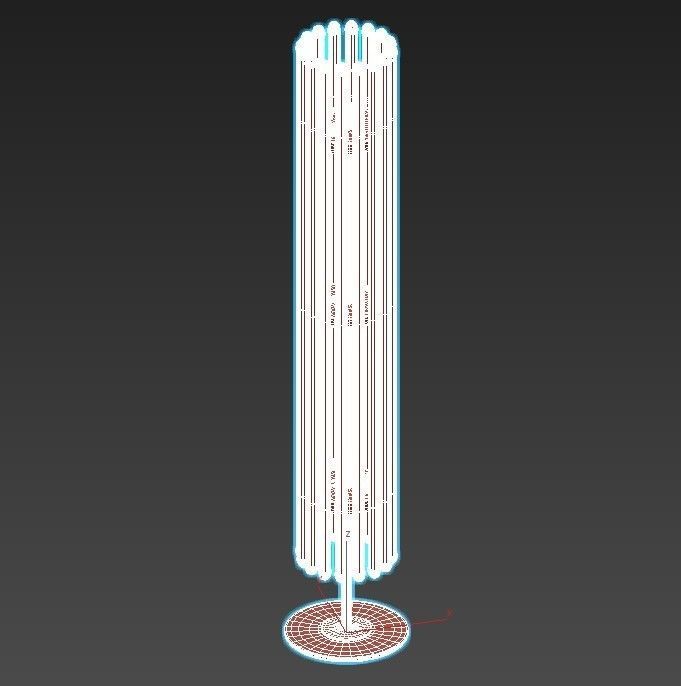 cooper floor lamp with brass rods 3D model_2