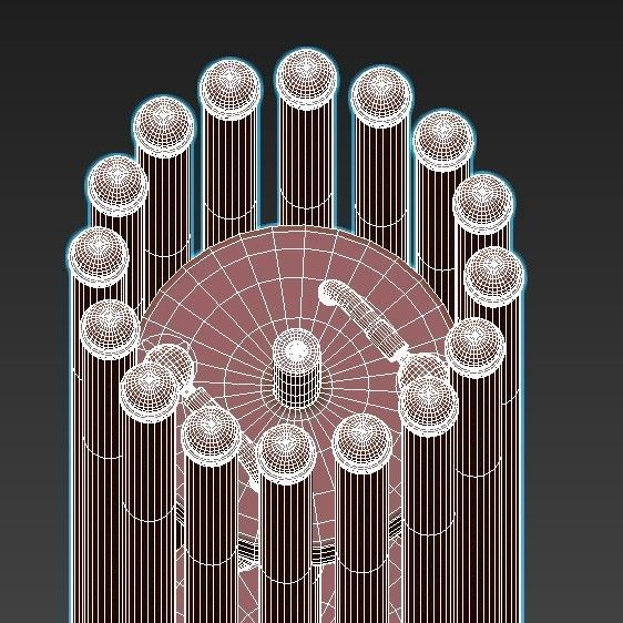 cooper floor lamp with brass rods 3D model_4