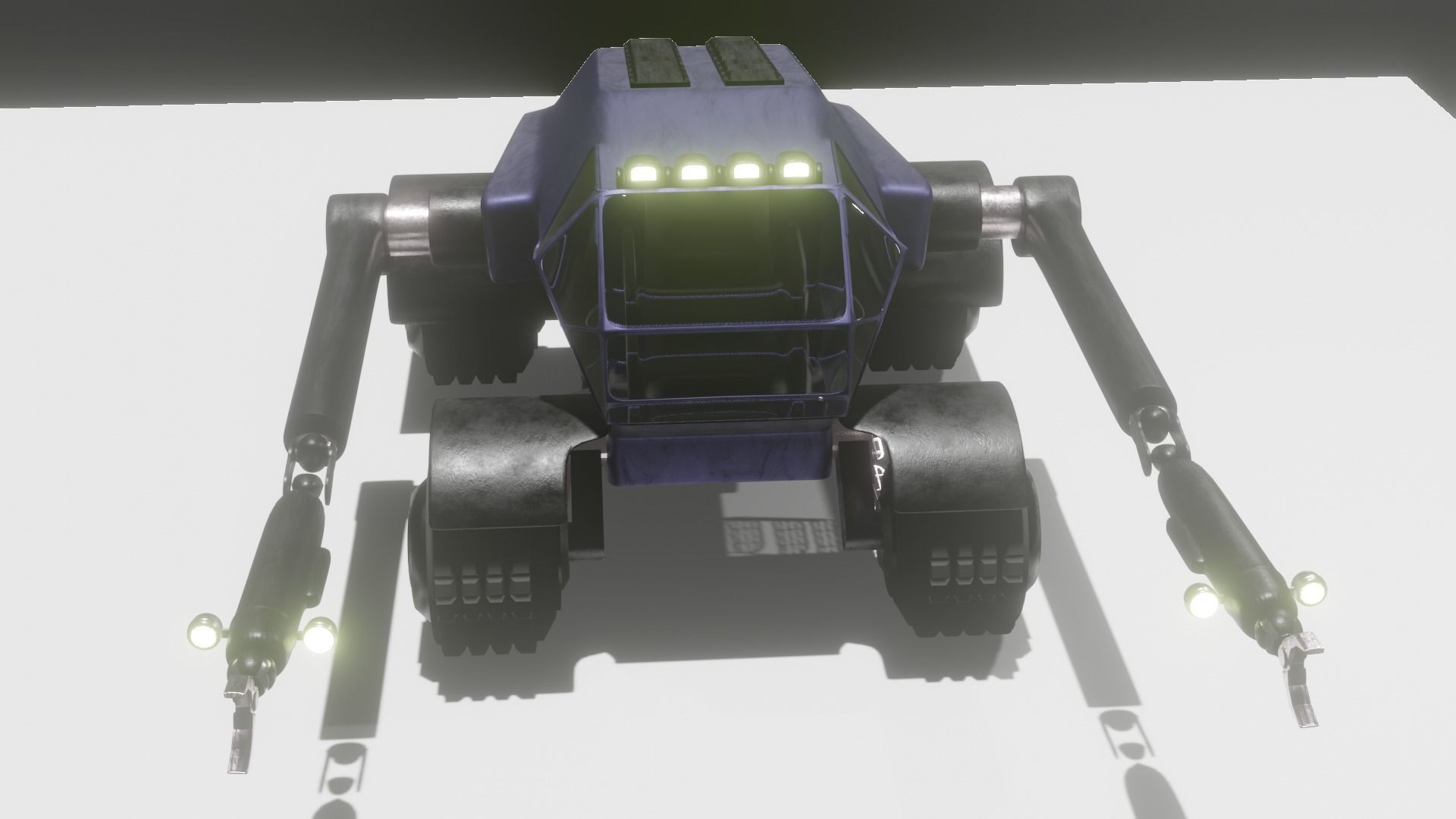 loader futuristic vehicle with lights 3D model_2