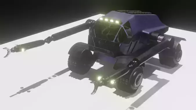 loader futuristic vehicle with lights