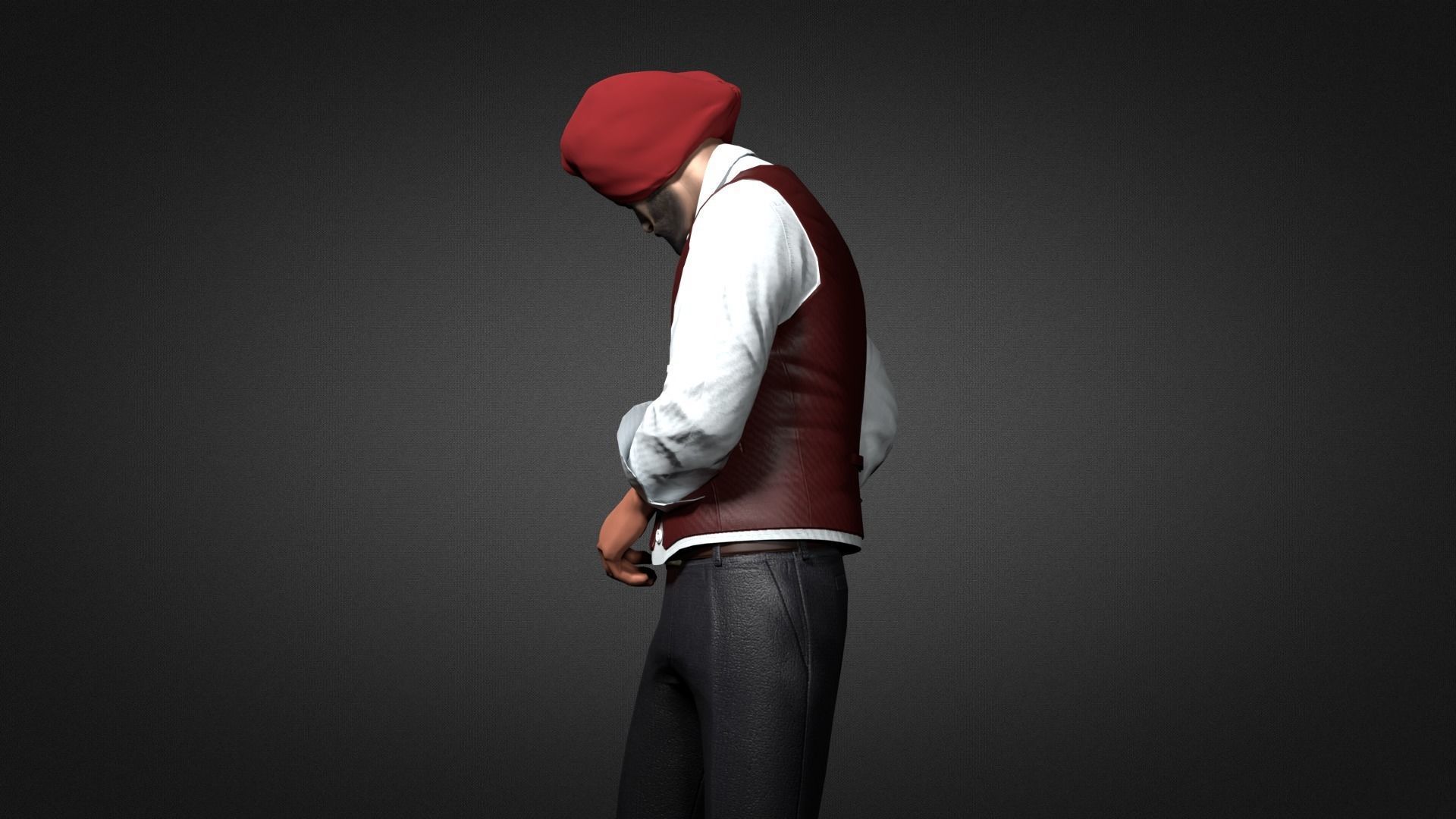 Sikh Sardar ji 3D Character Low-poly 3D model_3