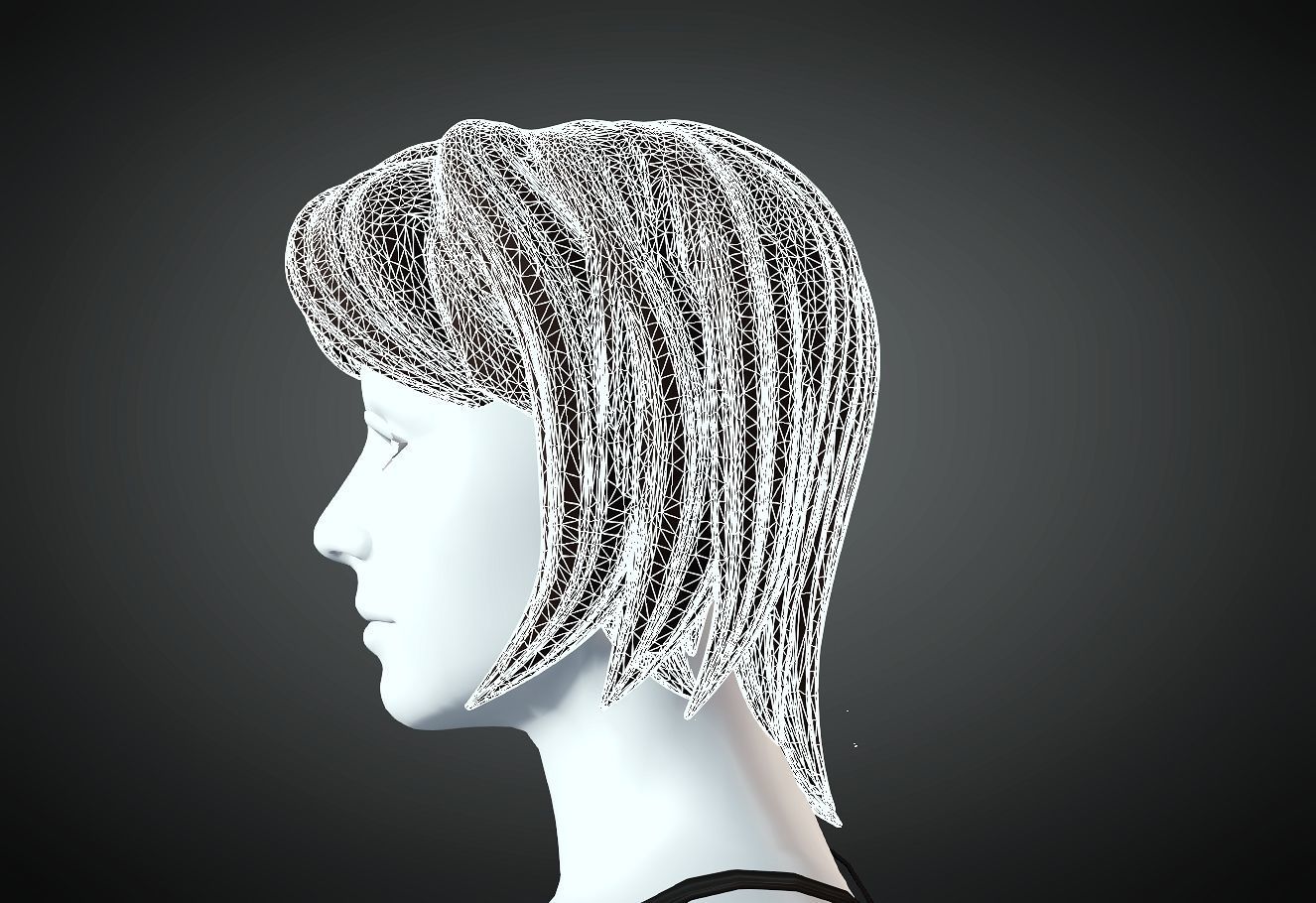 3D Hair style for Female 39 3D mode 3D print model_5