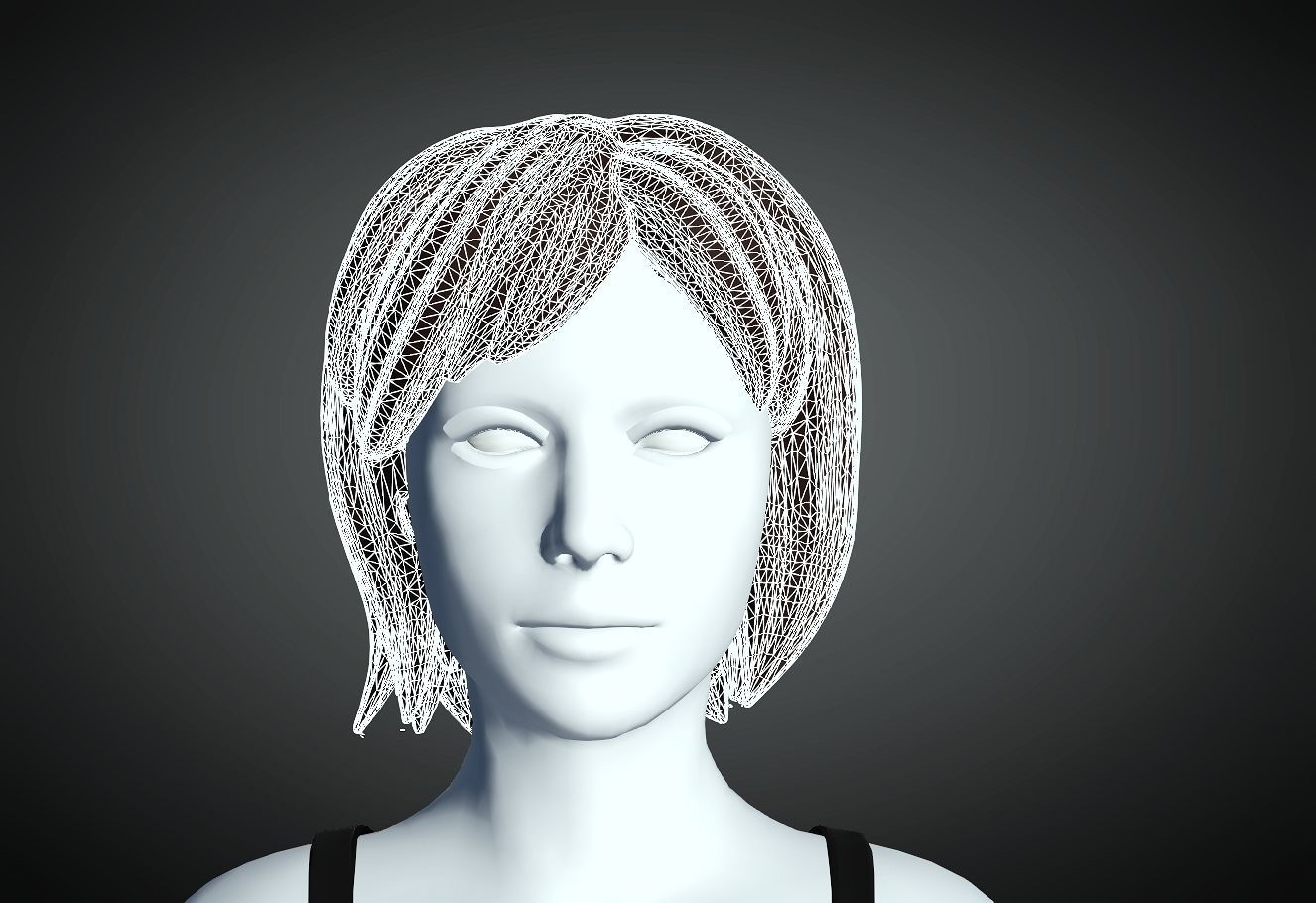3D Hair style for Female 39 3D mode 3D print model_4
