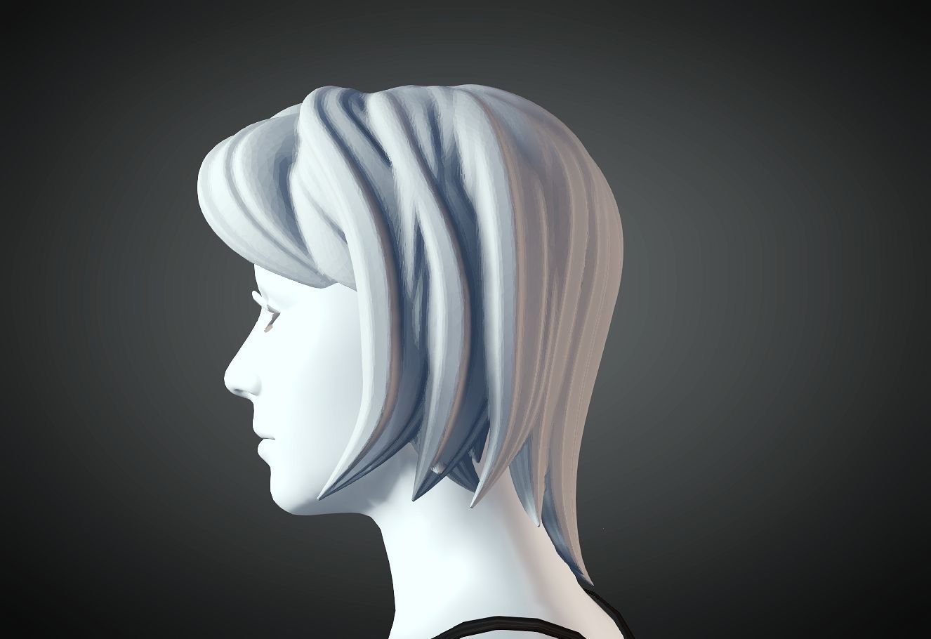 3D Hair style for Female 39 3D mode 3D print model_1