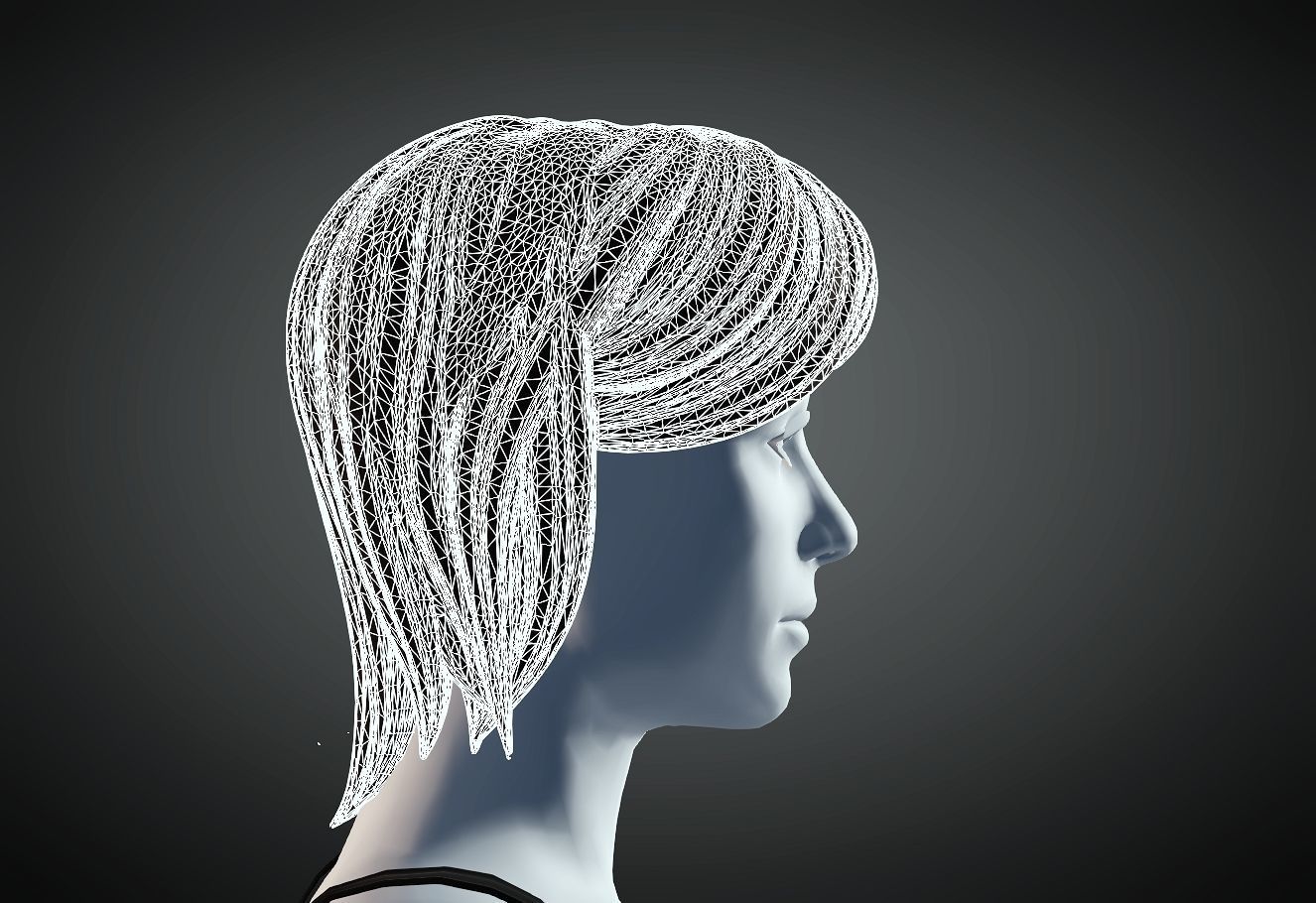 3D Hair style for Female 39 3D mode 3D print model_6