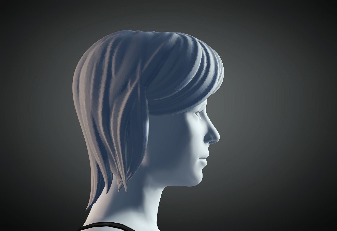 3D Hair style for Female 39 3D mode 3D print model_2