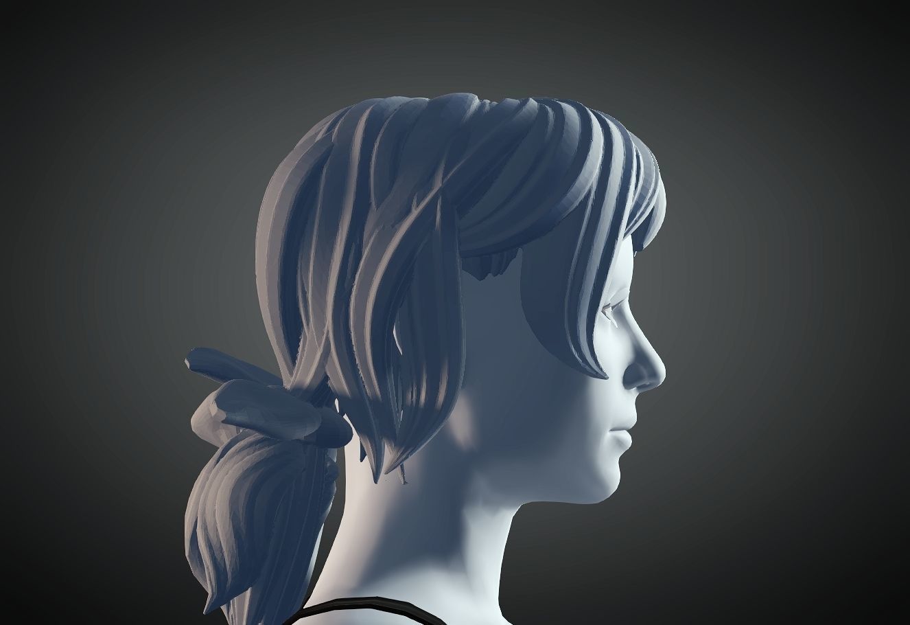 3D Hair style for Female 40 3D model 3D print model_2