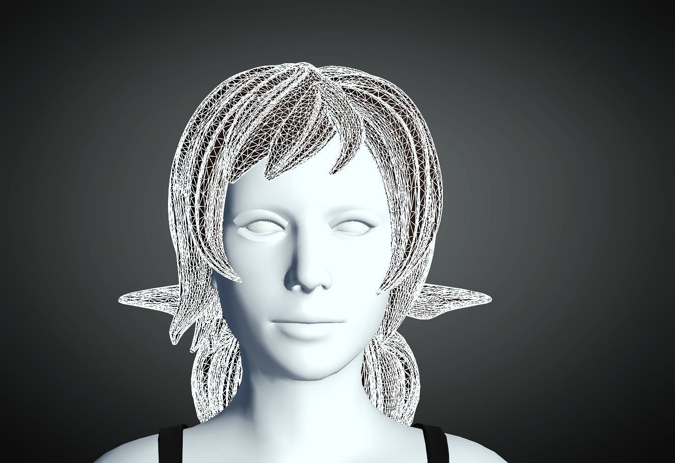 3D Hair style for Female 40 3D model 3D print model_5