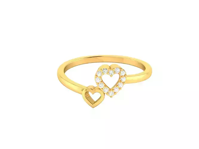 Solitaire Women Heart Engagement Wedding Ring 3dm STL OBJ FBX 