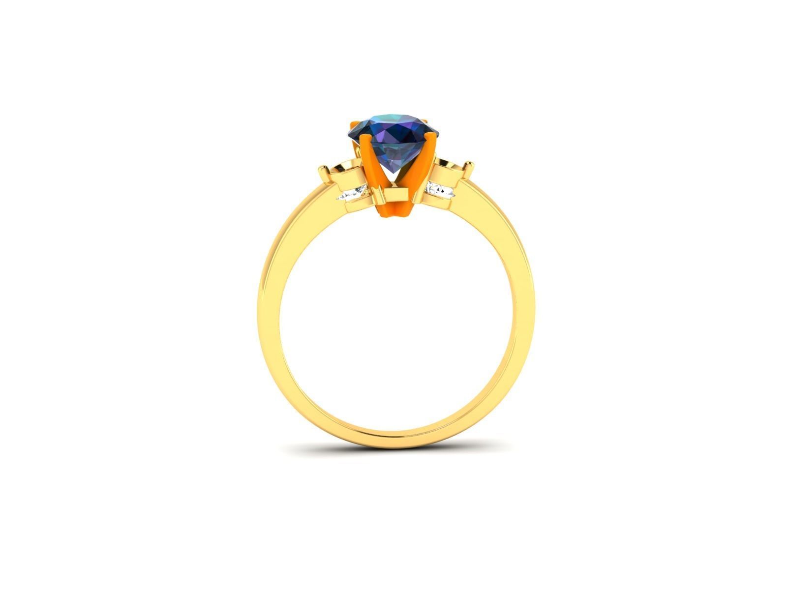 Solitaire Women Engagement Wedding Ring 3dm STL OBJ FBX Render 3D print model_10