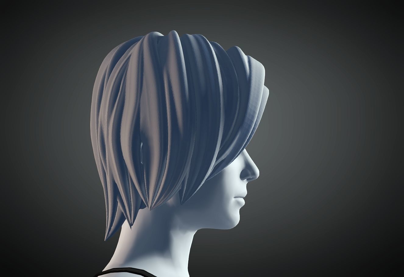 3D Hair style for Female 45 3D model 3D print model_2
