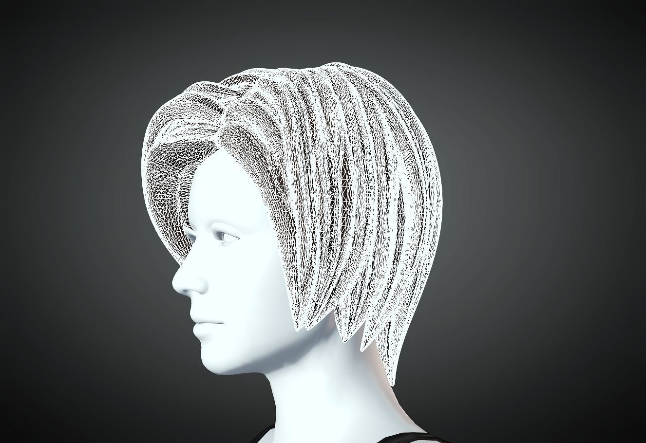 3D Hair style for Female 45 3D model 3D print model_5