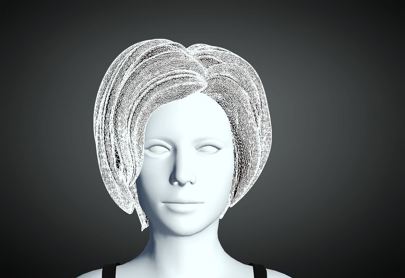3D Hair style for Female 45 3D model 3D print model_4