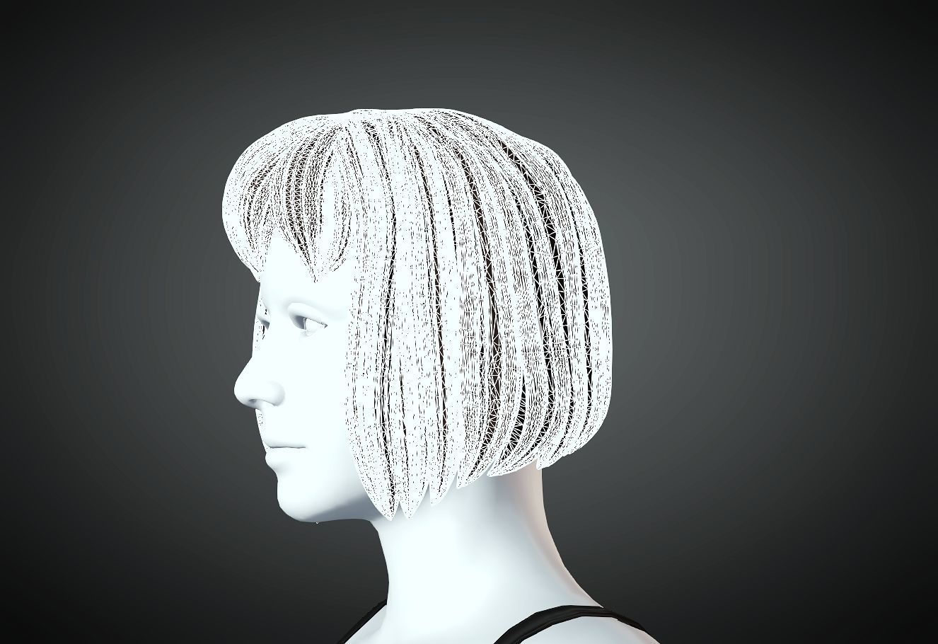 3D Hair style for Female 46 3D model 3D print model_5