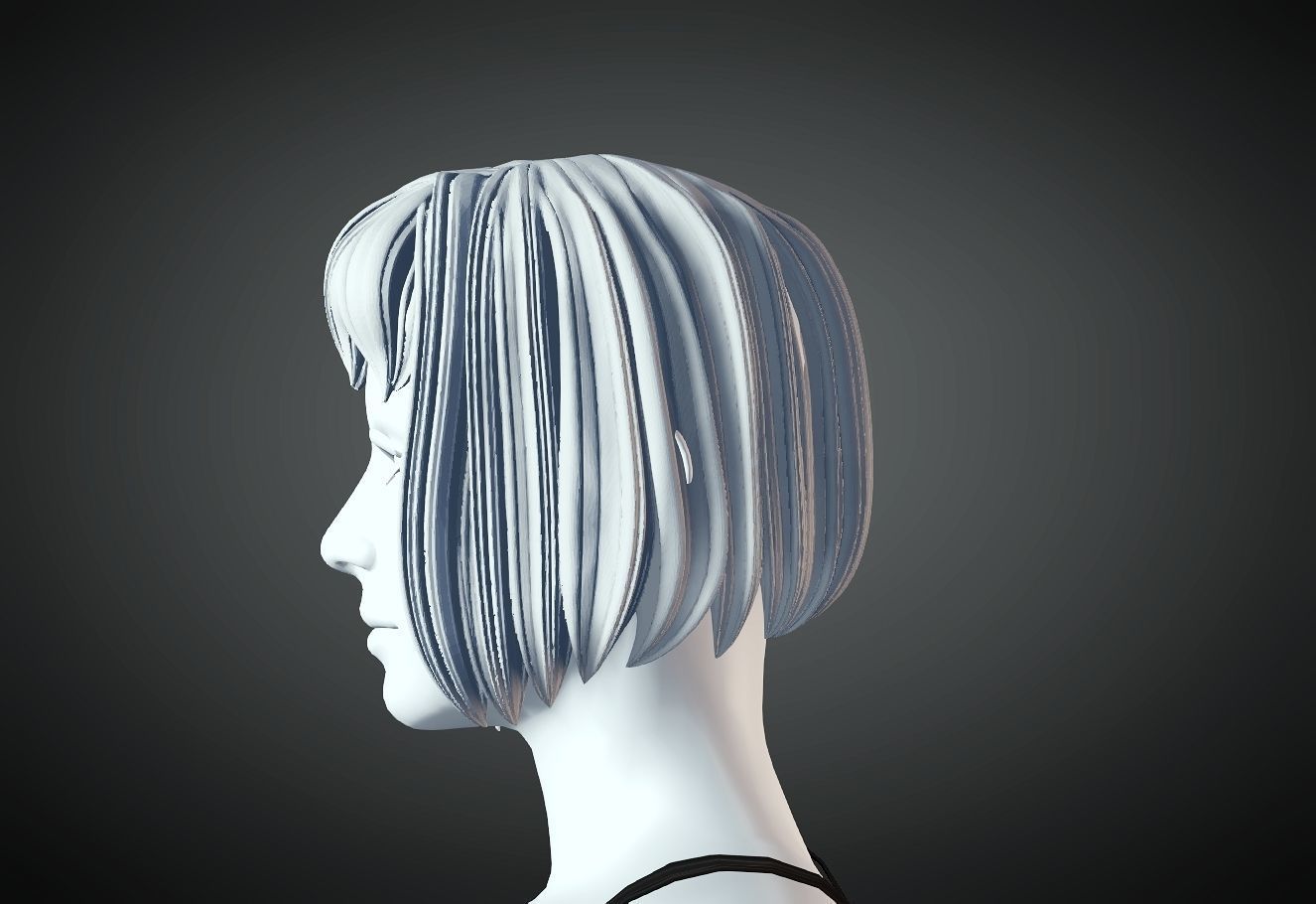 3D Hair style for Female 46 3D model 3D print model_1