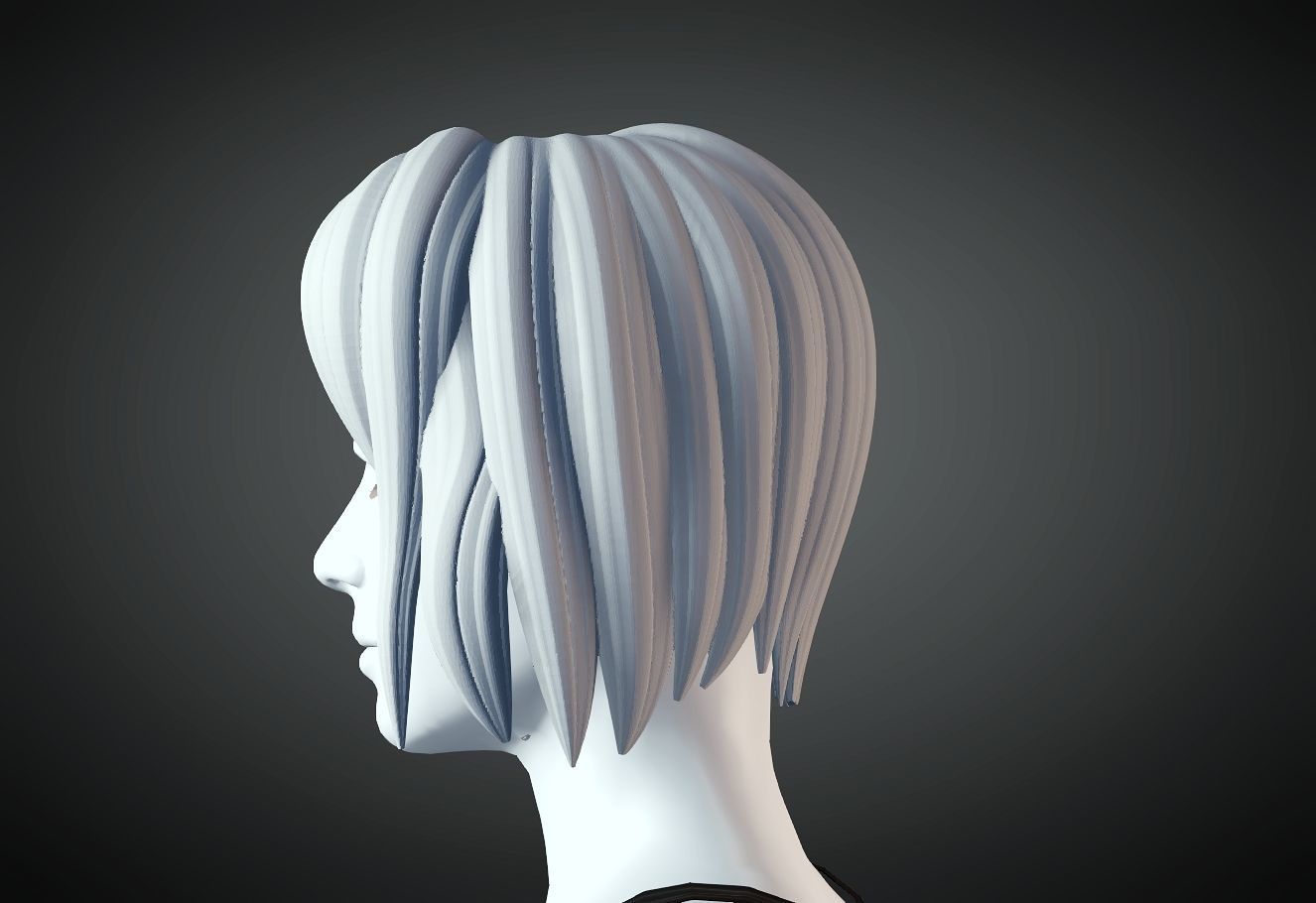 3D Hair style for Female 48 3D model 3D print model_1