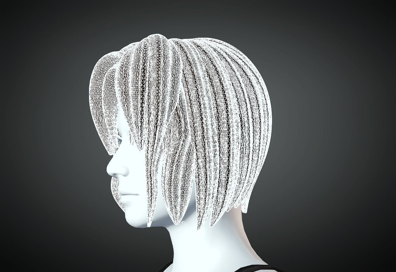 3D Hair style for Female 48 3D model 3D print model_5