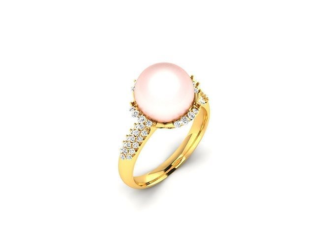 Solitaire Women Engagement Wedding Opal Stone Ring 3D print model