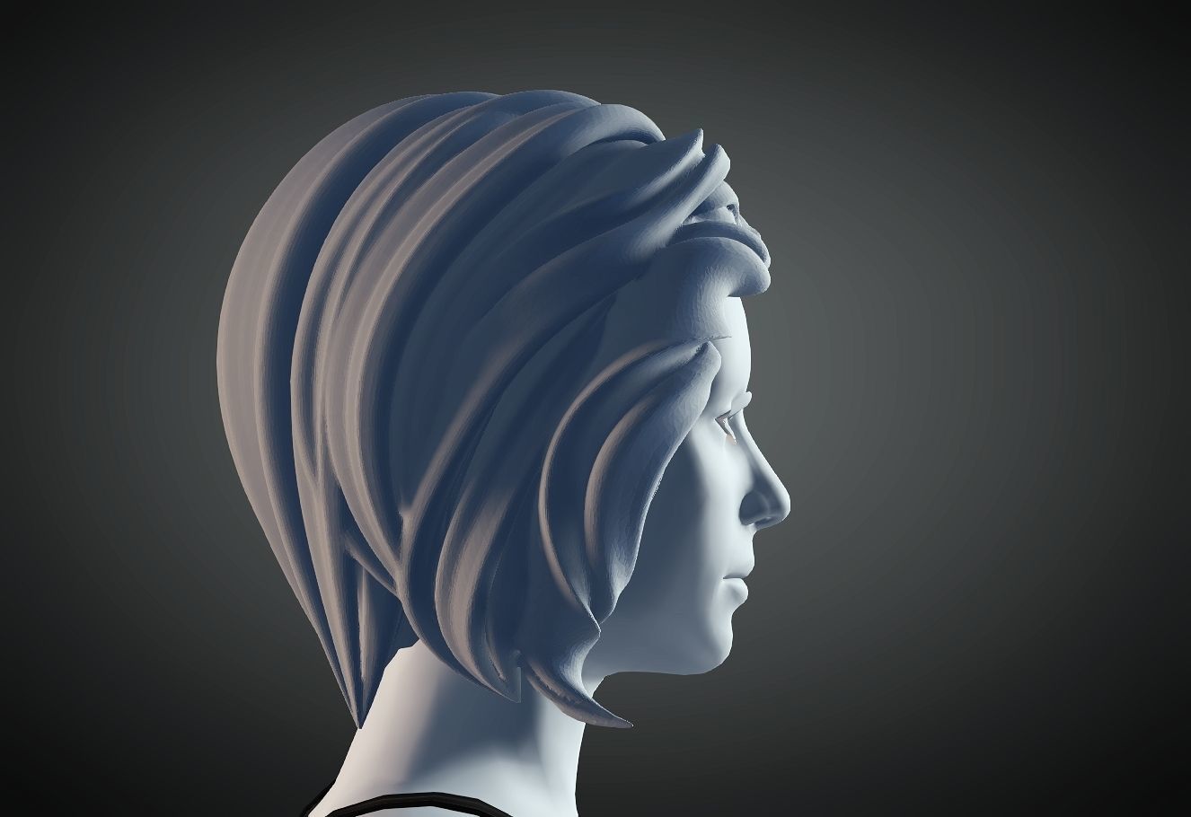 3D Hair style for Female 49 3D model 3D print model_2