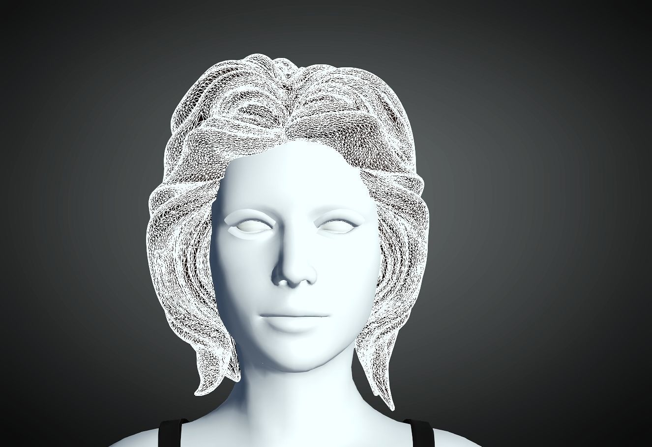 3D Hair style for Female 49 3D model 3D print model_4