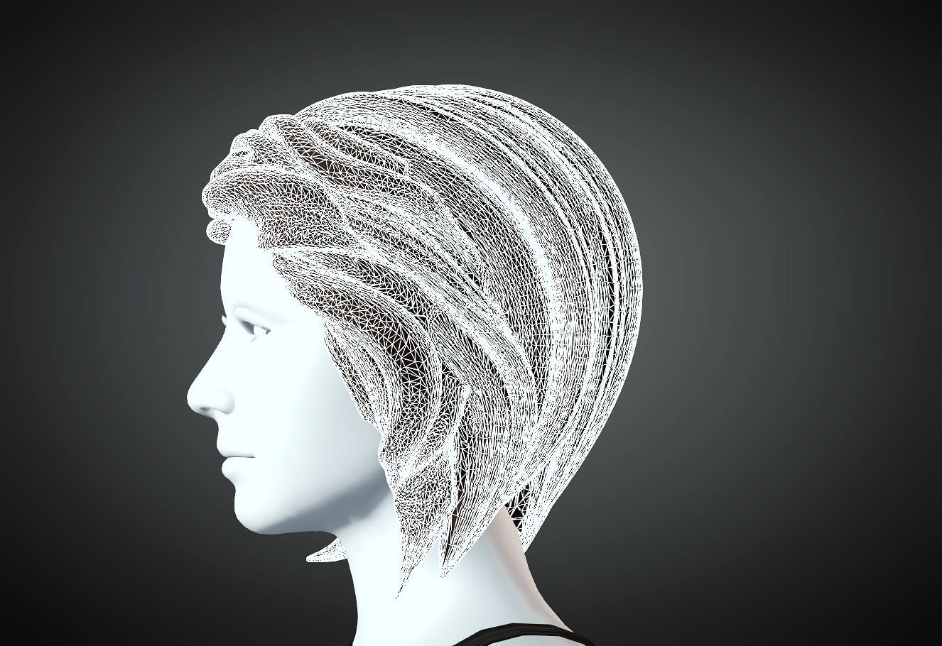 3D Hair style for Female 49 3D model 3D print model_5