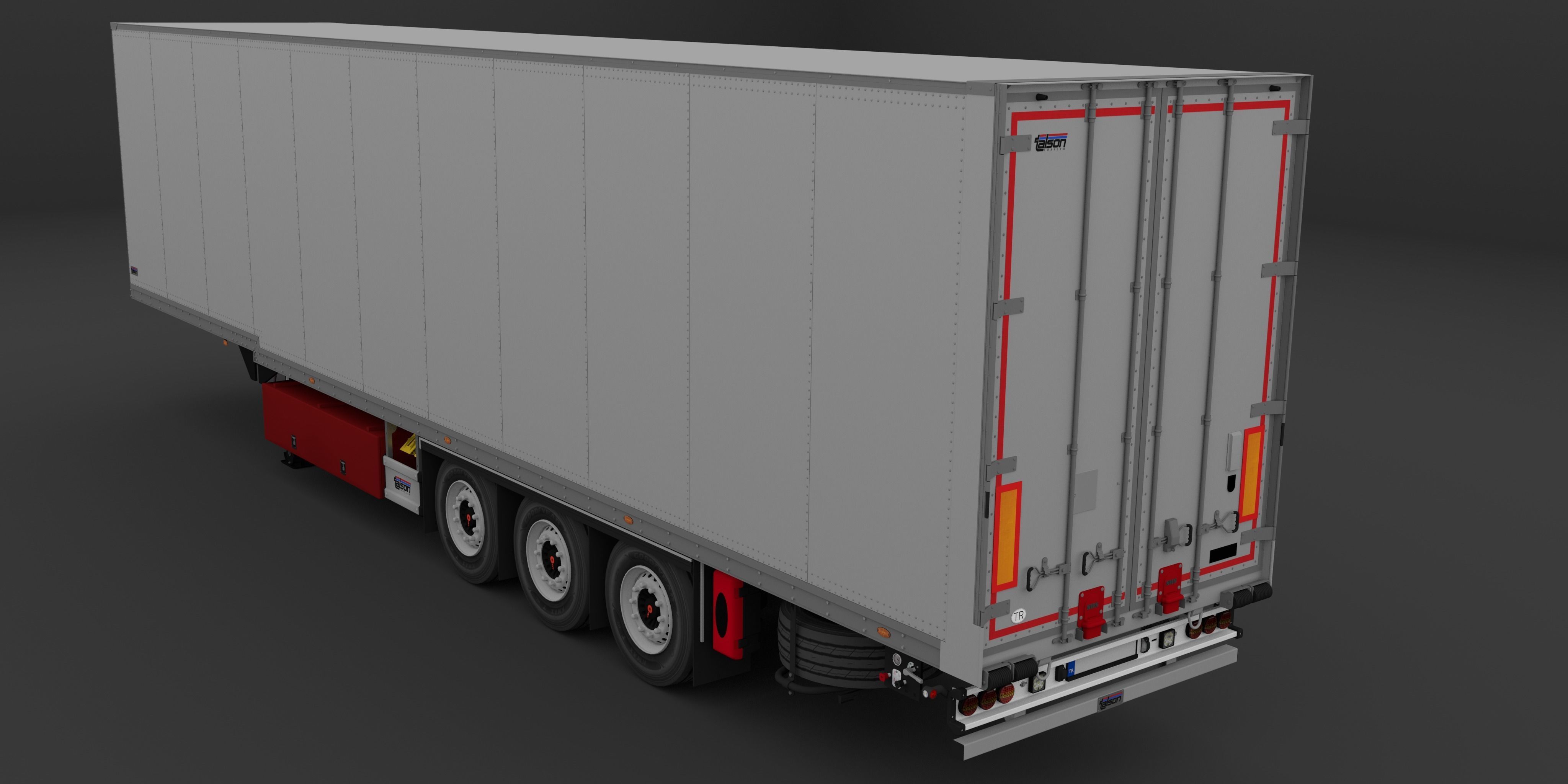 Talson Textile Trailer Low-poly 3D model_4