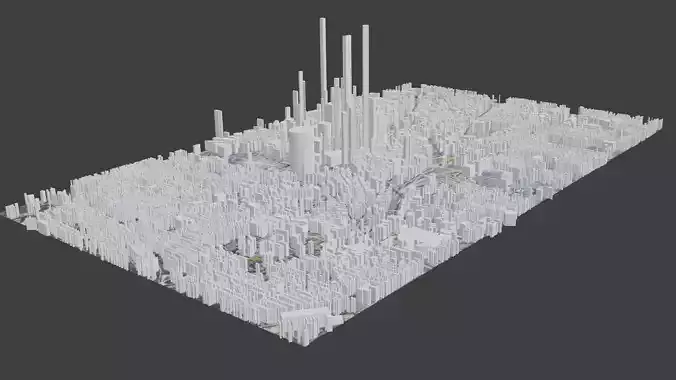 Atlanta City Low-poly 3D model