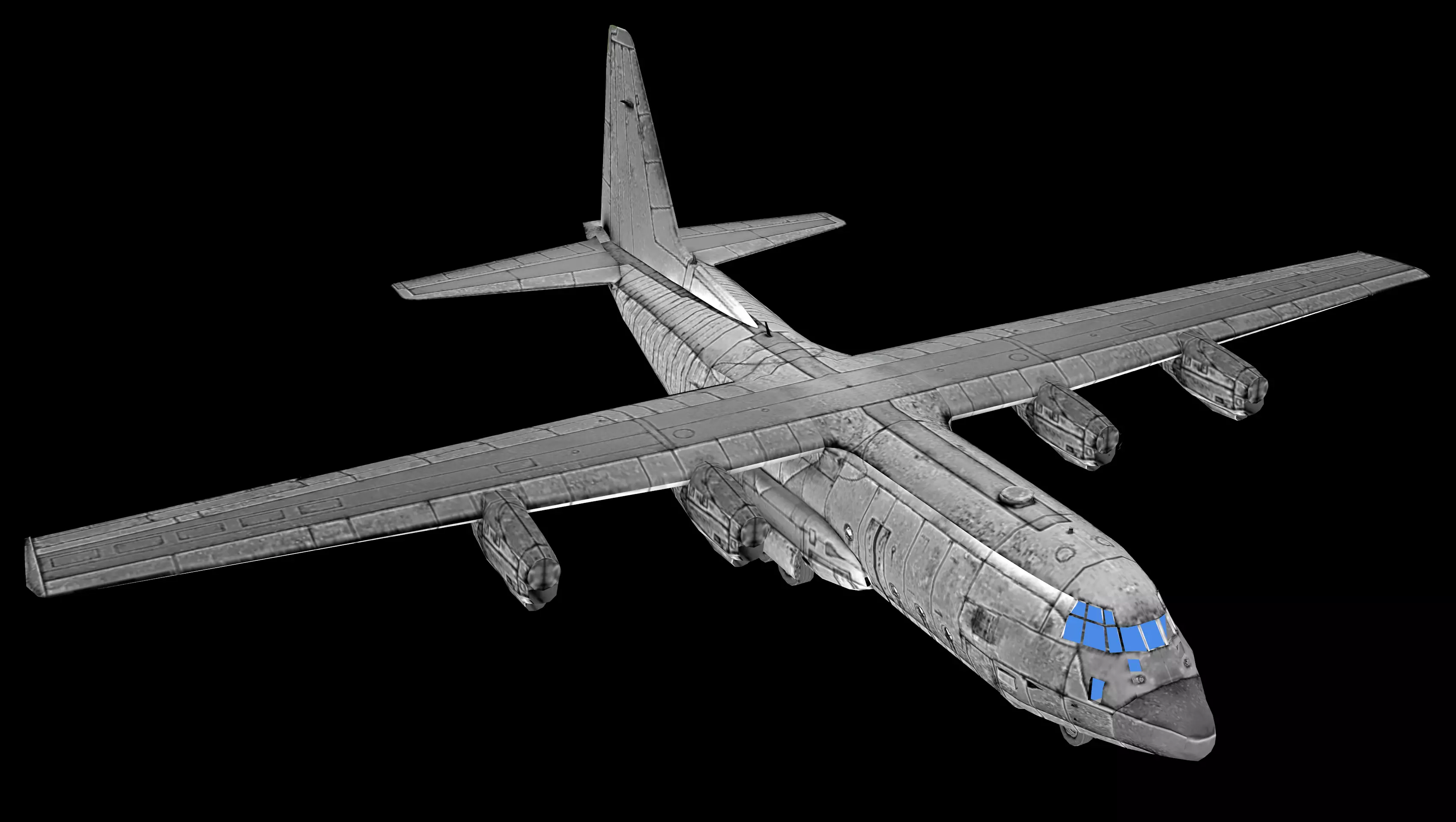 aeroplane military aircraft Low-poly 3D model_0